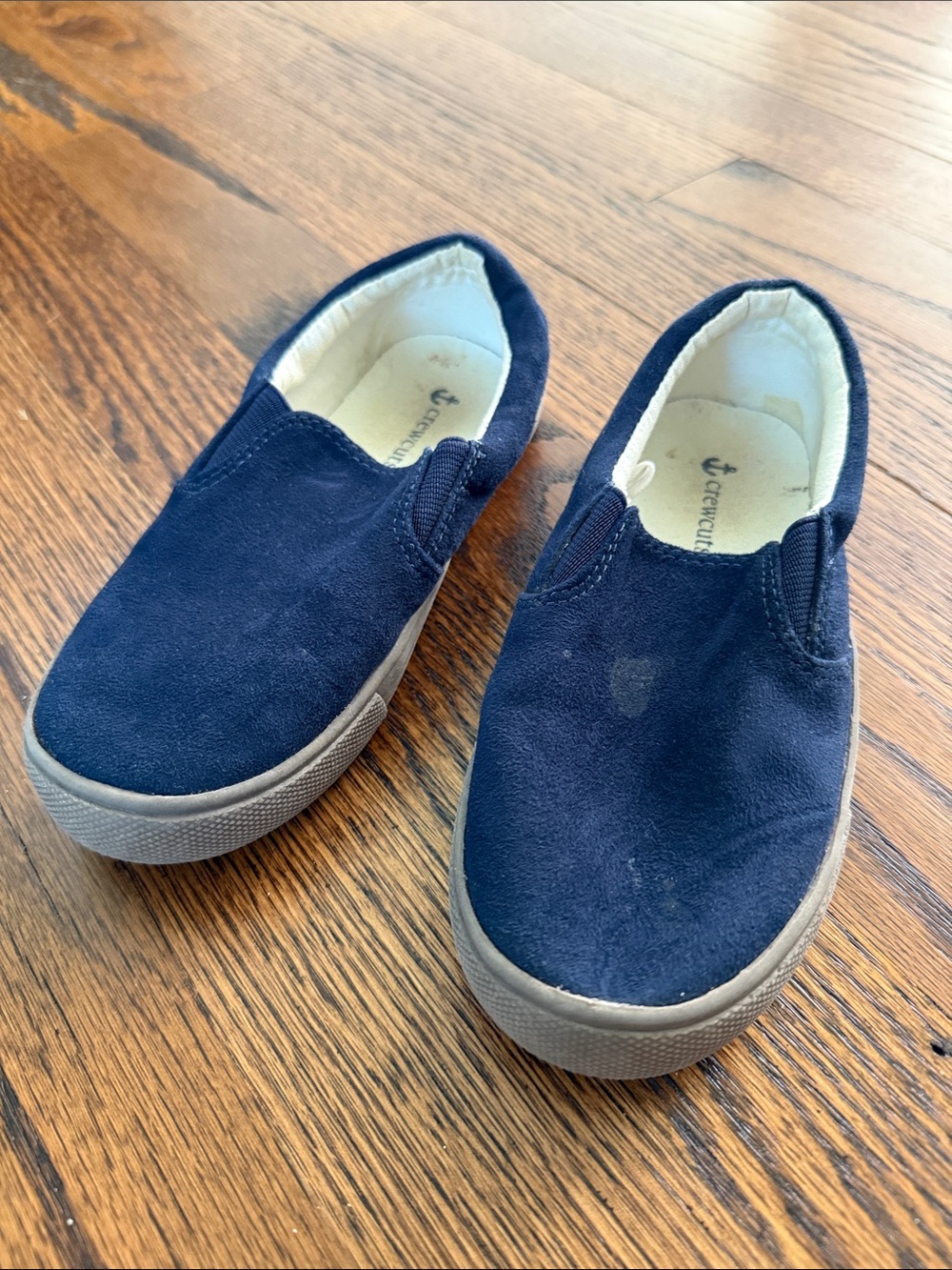 E Crewcuts J Crew Kids 12 Navy Blue Slip-On Suede Kids Sneakers